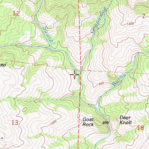 Topographic Map of Grapevine Creek, CA