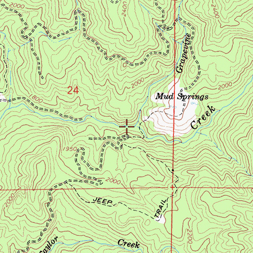 Topographic Map of Grapevine Creek, CA