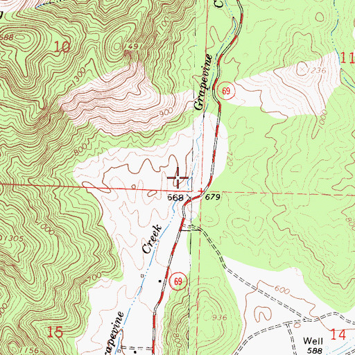 Topographic Map of Grapevine Creek, CA