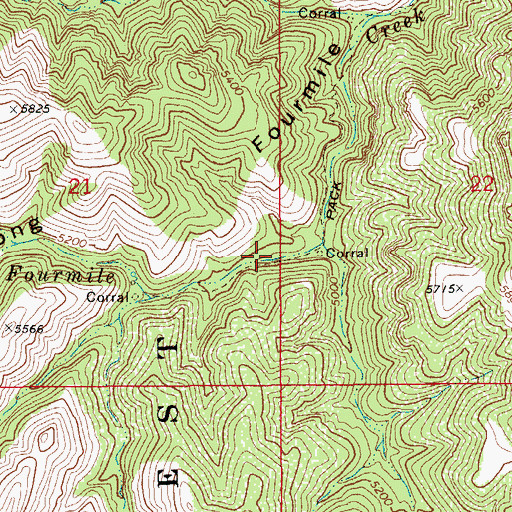 Topographic Map of Cave Spring, AZ