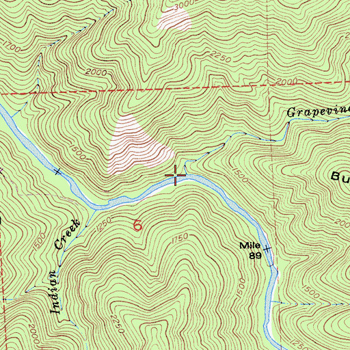 Topographic Map of Grapevine Creek, CA