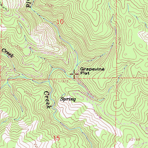 Topographic Map of Grapevine Flat, CA