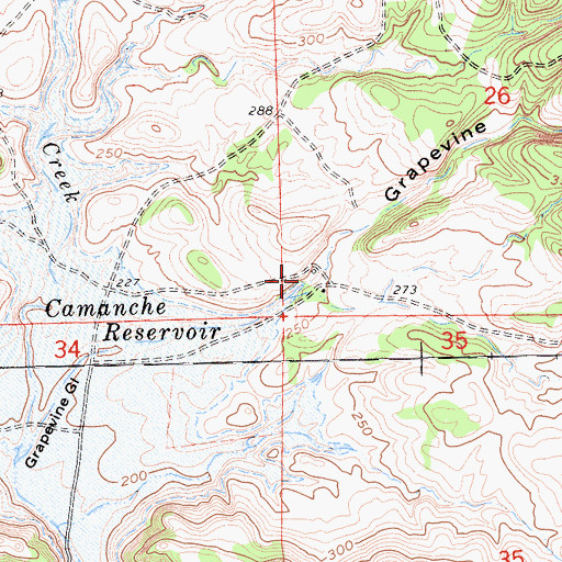 Topographic Map of Grapevine Gulch, CA