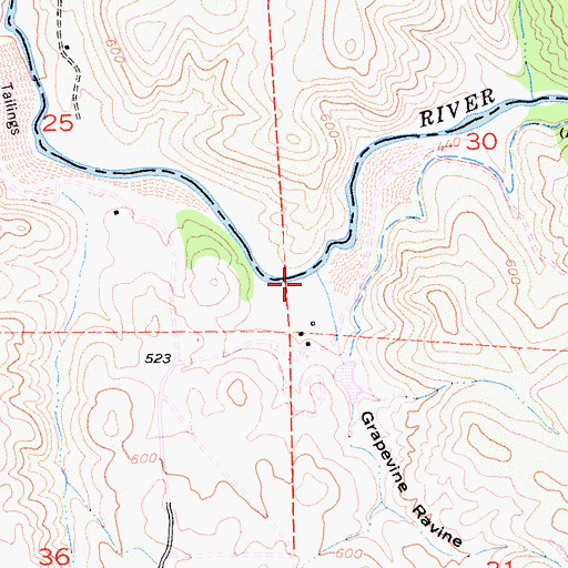 Topographic Map of Grapevine Ravine, CA