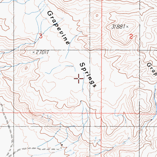 Topographic Map of Grapevine Springs, CA