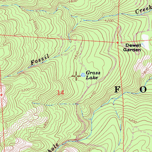 Topographic Map of Grass Lake, CA