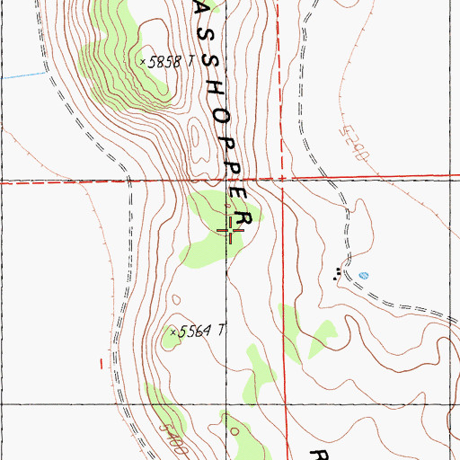 Topographic Map of Grasshopper Ridge, CA