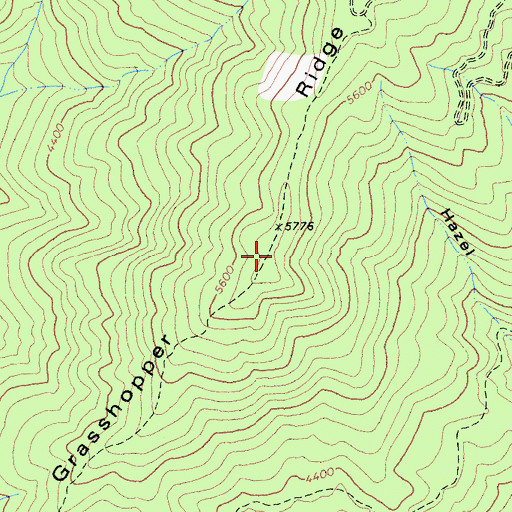 Topographic Map of Grasshopper Ridge, CA