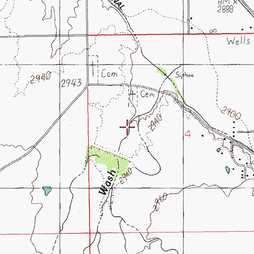 Topographic Map of Central Detention Dam, AZ