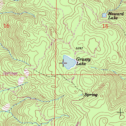 Topographic Map of Grassy Lake, CA