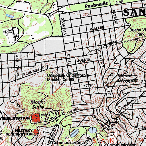 Topographic Map of Grattan Elementary School, CA