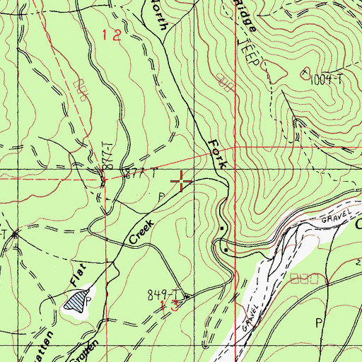 Topographic Map of Gratten Creek, CA