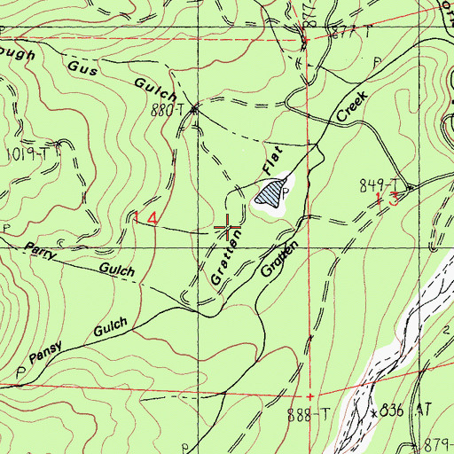 Topographic Map of Gratten Flat, CA