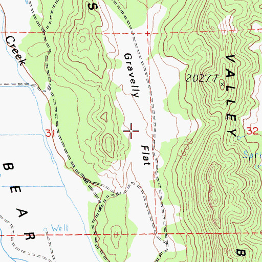 Topographic Map of Gravelly Flat, CA