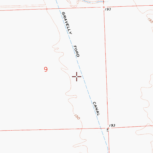 Topographic Map of Gravelly Ford Canal, CA