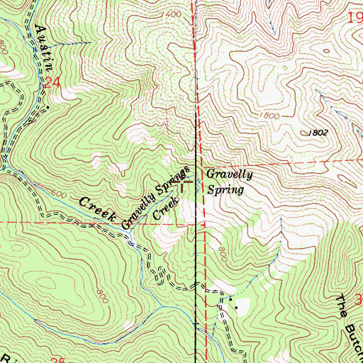Topographic Map of Gravelly Spring, CA