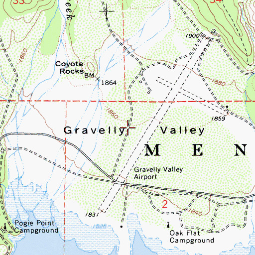 Topographic Map of Gravelly Valley, CA