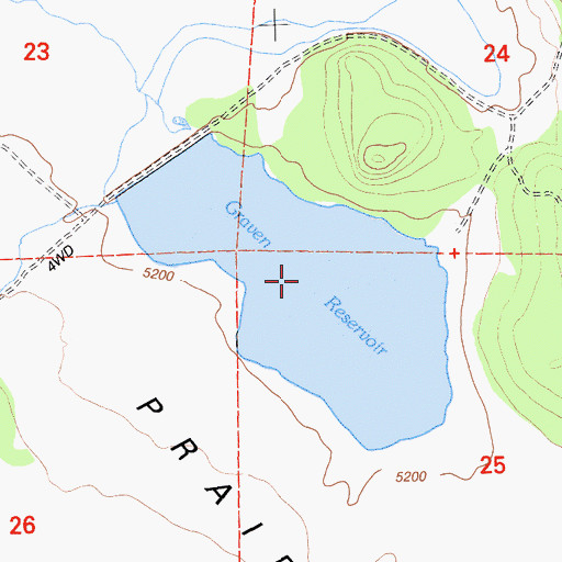 Topographic Map of Graven Reservoir, CA