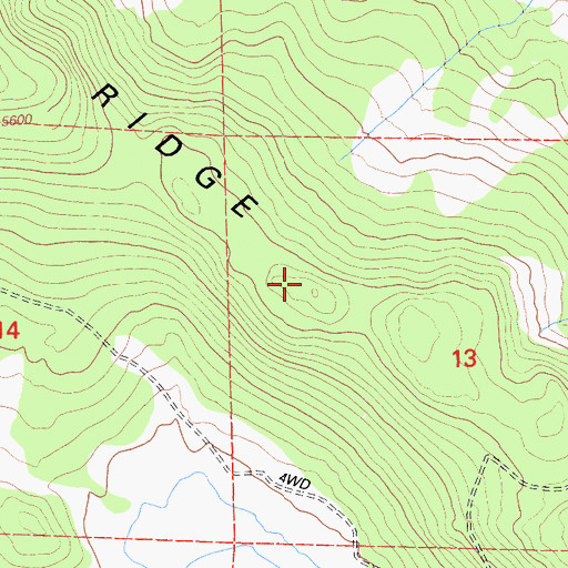 Topographic Map of Graven Ridge, CA