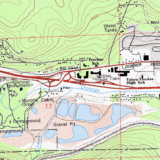 Topographic Map of Graves Cabin, CA