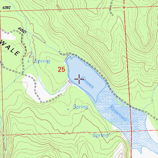 Topographic Map of Graves Reservoir, CA