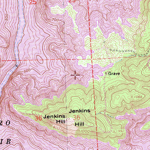 Topographic Map of Graveyard Creek, CA