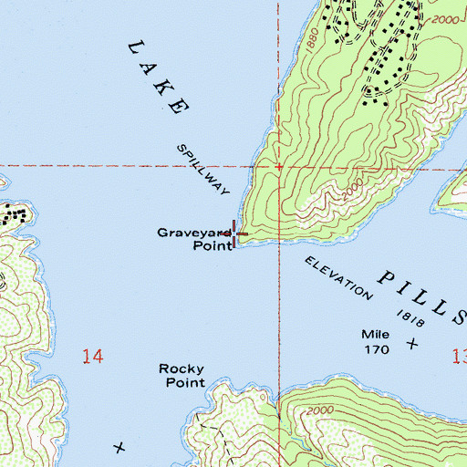 Topographic Map of Graveyard Point, CA