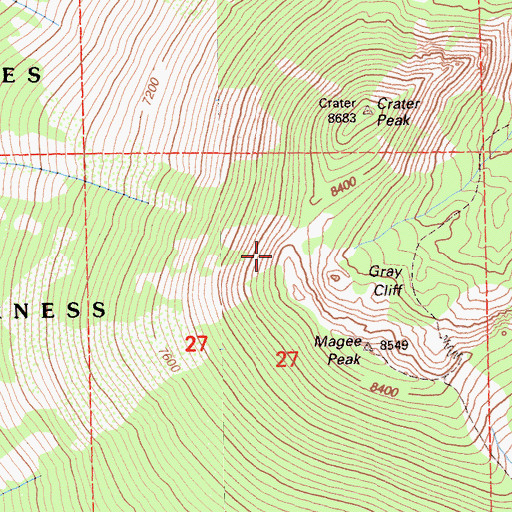 Topographic Map of Gray Cliff, CA