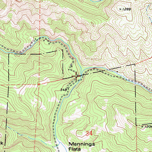 Topographic Map of Gray Creek, CA