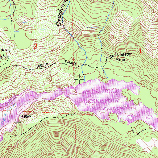 Topographic Map of Grayhorse Valley, CA