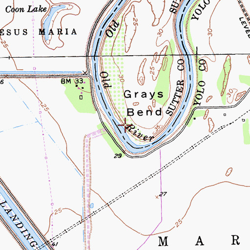 Topographic Map of Grays Bend, CA