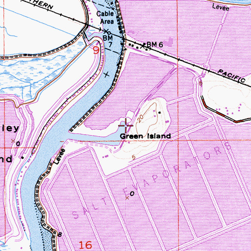 Topographic Map of Green Island, CA