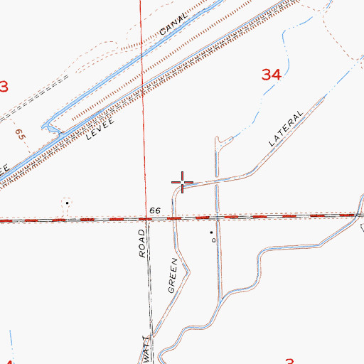 Topographic Map of Green Lateral, CA