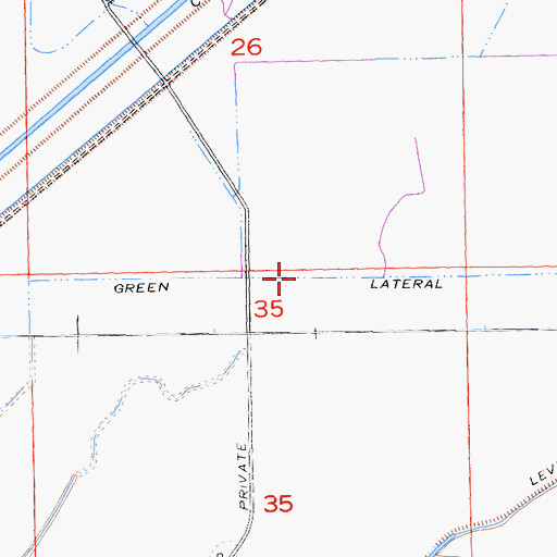 Topographic Map of Green Lateral, CA