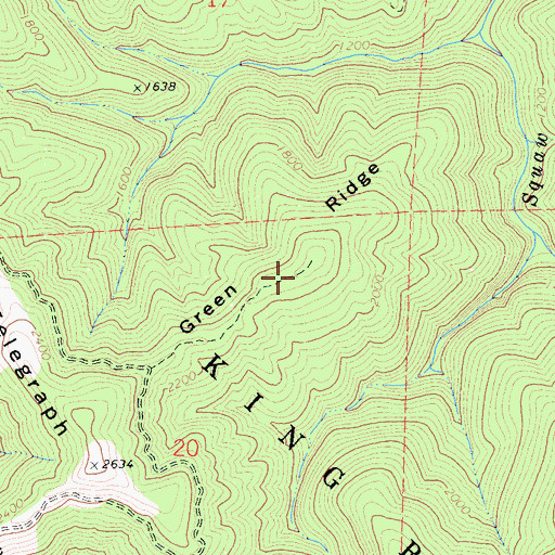 Topographic Map of Green Ridge, CA