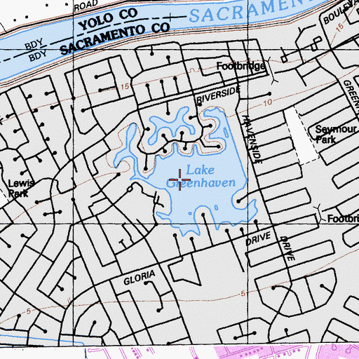 Topographic Map of Lake Greenhaven, CA