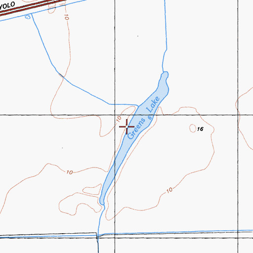 Topographic Map of Greens Lake, CA