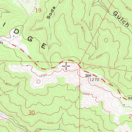 Topographic Map of Greenwood Ridge, CA
