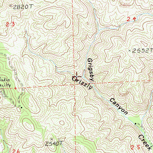 Topographic Map of Grigsby Canyon, CA