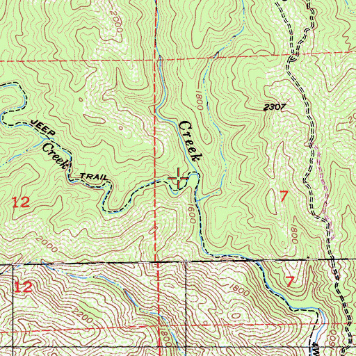 Topographic Map of Grizzly Creek, CA
