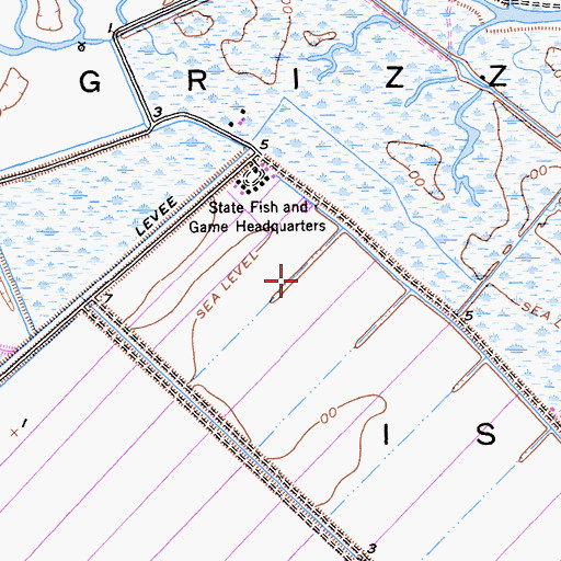 Topographic Map of Grizzly Island, CA