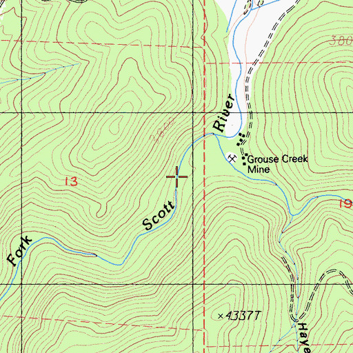 Topographic Map of Grouse Creek, CA