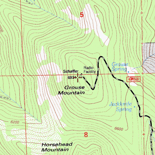 Topographic Map of Grouse Mountain, CA