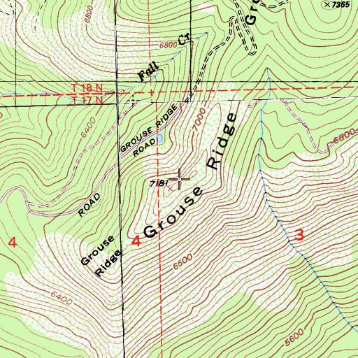 Topographic Map of Grouse Ridge, CA