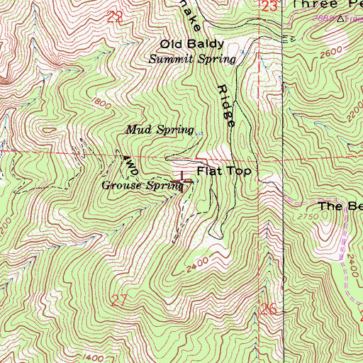 Topographic Map of Grouse Spring, CA