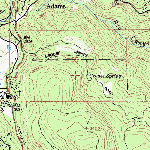 Topographic Map of Grouse Spring, CA