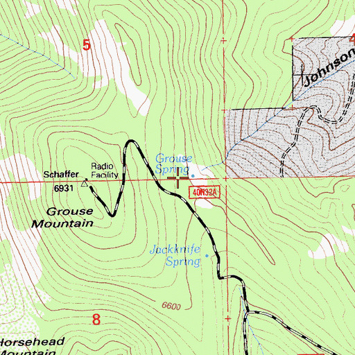 Topographic Map of Grouse Spring, CA