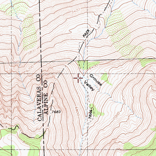 Topographic Map of Grouse Valley, CA