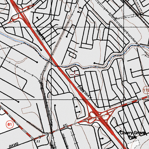Topographic Map of Grover Cleveland School, CA