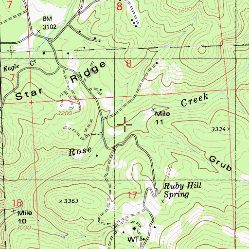 Topographic Map of Grub Gulch, CA